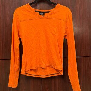 Y2K Vintage Polo Jeans Company Ralph Lauren Orange Long-Sleeve Tee - Women's L